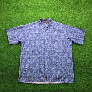 Tommy Hilfiger‎ Hawaiian Shirt Mens Large\XL Button Up Vintage All Over Print